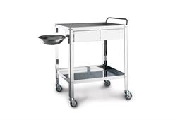 CARRELLO INOX MEDICAZIONI CON 2 CASSETTI 70X50X85