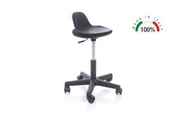 SGABELLO CON SCHIENALE A PISTONE SU RUOTE