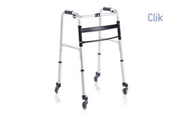 DEAMBULATORE PIEGHEVOLE REGOLABILE 4 RUOTE PIROETTANTI