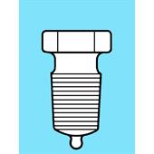 Tappi vuoti,forma esagonale,fondo appuntito,vetro borosilicato-Lenz