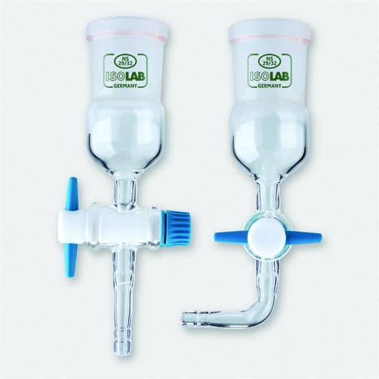 Adattatori per tubi-ISOLAB piegato con rubinetto PTFE