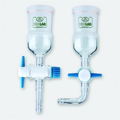 Adattatori per tubi-ISOLAB piegato con rubinetto PTFE