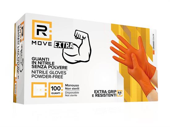 Guanti Monouso               in Nitrile 100 guanti arancione 8.5g